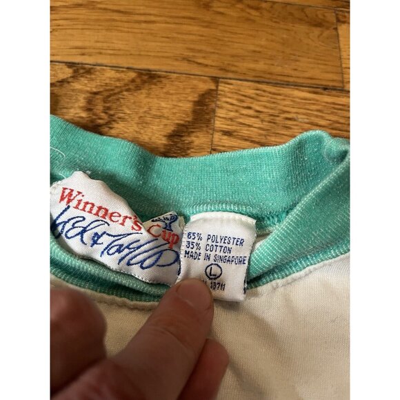 Winner's Cup Lord & Taylor Large Poly/Cotton Vintage Tshirt Striped Tennis - Picture 2 of 10